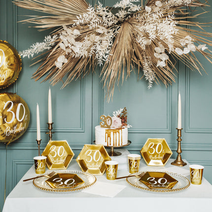 Feestbazaar Folieballon 30th Birthday goud (45cm)