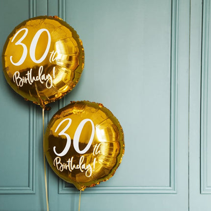 Feestbazaar Folieballon 30th Birthday goud (45cm)