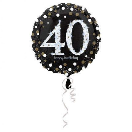 Feestbazaar FolieBallon 40 jaar happy birthday zilver 43cm