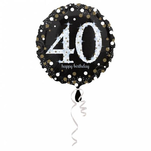 Feestbazaar FolieBallon 40 jaar happy birthday zilver 43cm