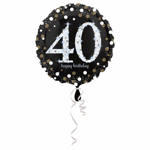 Feestbazaar FolieBallon 40 jaar happy birthday zilver 43cm