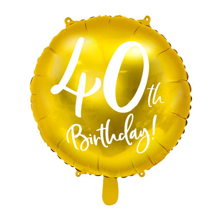 Feestbazaar Folieballon 40th Birthday goud (45cm)