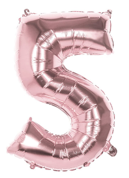 Feestbazaar Folieballon '5' Roségoud groot