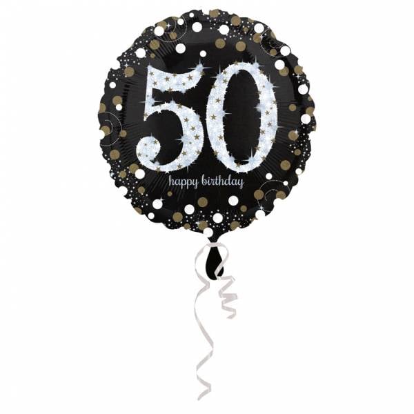 Feestbazaar FolieBallon 50 jaar happy birthday zilver 43cm