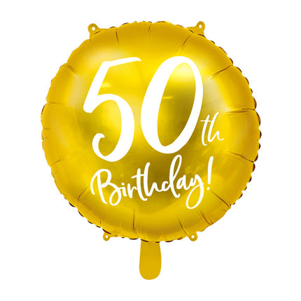 Feestbazaar Folieballon 50th Birthday goud (45cm)