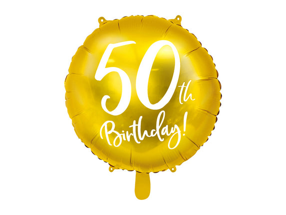 Feestbazaar Folieballon 50th Birthday goud (45cm)