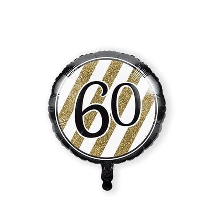 Feestbazaar Folieballon '60' Black & Gold (46cm)