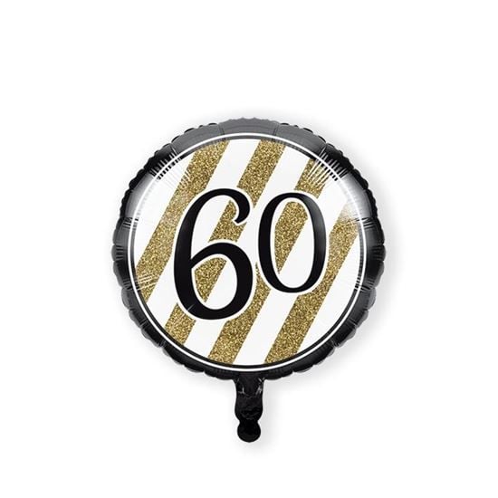 Feestbazaar Folieballon '60' Black & Gold (46cm)