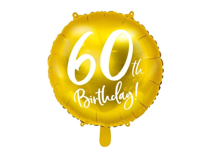 Feestbazaar Folieballon 60th Birthday goud (45cm)