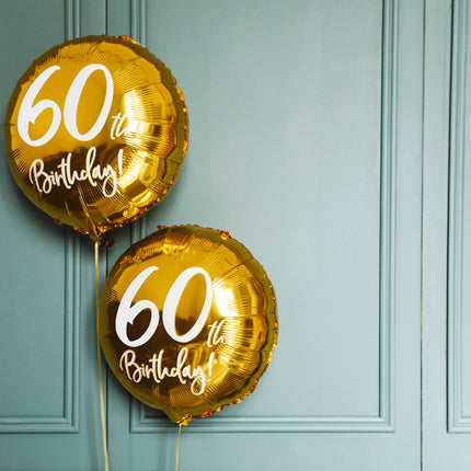 Feestbazaar Folieballon 60th Birthday goud (45cm)