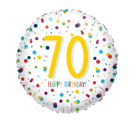 Feestbazaar Folieballon 70 Jaar Confetti Print - 45cm