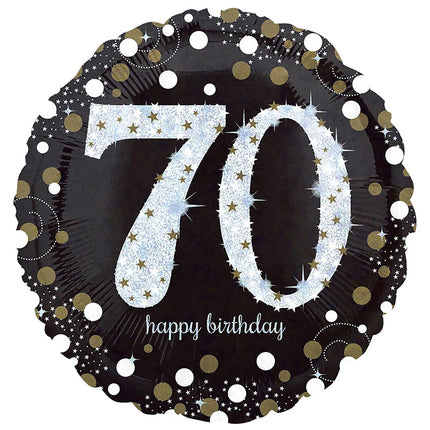 Feestbazaar FolieBallon 70 jaar happy birthday sparkling gold 43cm