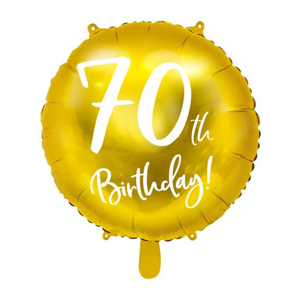 Feestbazaar Folieballon 70th Birthday goud (45cm)