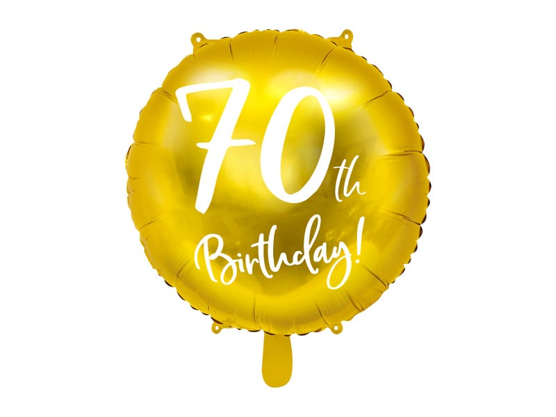 Feestbazaar Folieballon 70th Birthday goud (45cm)