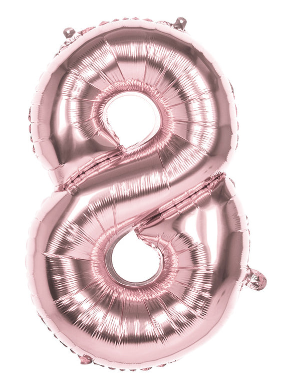 Feestbazaar Folieballon '8' Roségoud groot