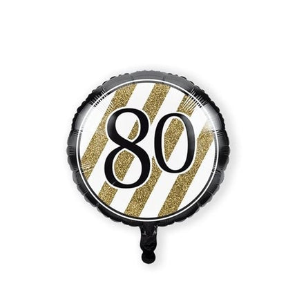 Feestbazaar Folieballon '80' Black & Gold