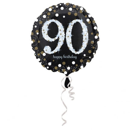 Feestbazaar Folieballon 90 Jaar Happy Birthday Sparkling Gold 43cm