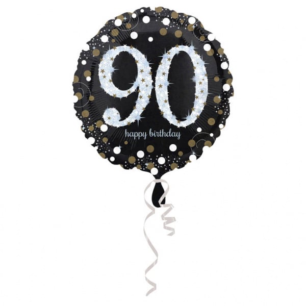 Feestbazaar Folieballon 90 Jaar Happy Birthday Sparkling Gold 43cm