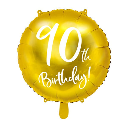 Feestbazaar Folieballon 90th Birthday goud (45cm)