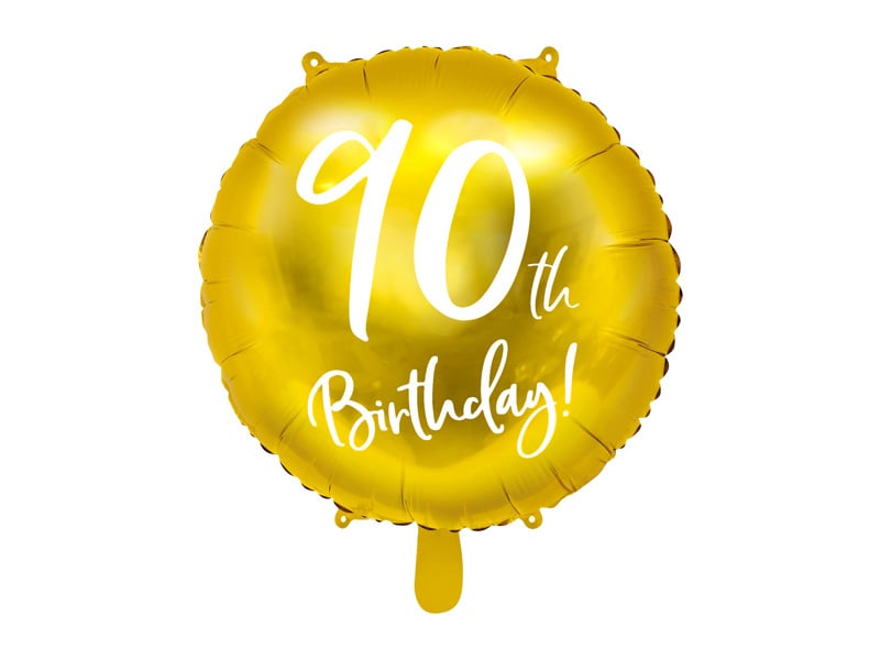 Feestbazaar Folieballon 90th Birthday goud (45cm)