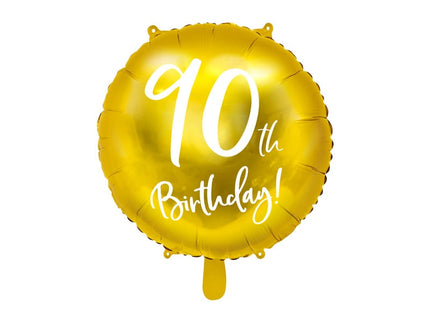Feestbazaar Folieballon 90th Birthday goud (45cm)