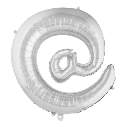 Feestbazaar Folieballon Apenstaartje Zilver 100cm