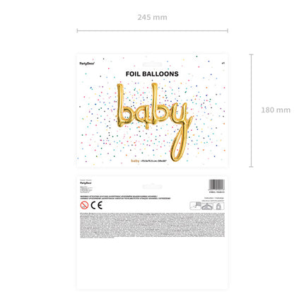 Feestbazaar Folieballon 'Baby' Goud - 73 x 75cm