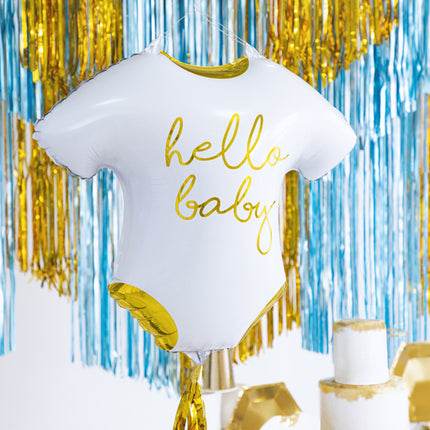 Feestbazaar Folieballon baby romper 'Hello Baby'