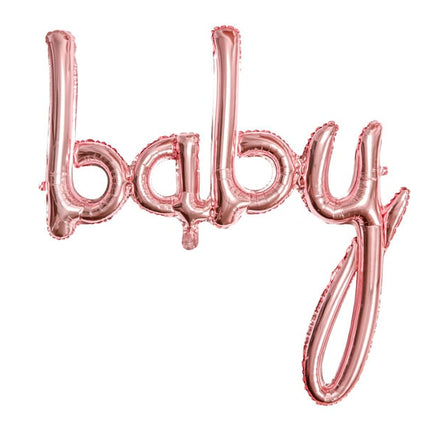 Feestbazaar Folieballon 'Baby' Rose Goud - 73 x 75cm