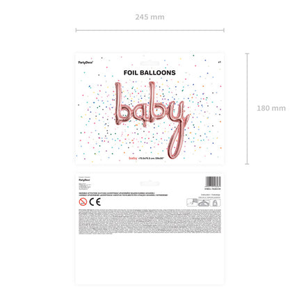 Feestbazaar Folieballon 'Baby' Rose Goud - 73 x 75cm
