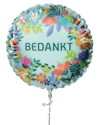 Feestbazaar Folieballon  'Bedankt' Flowers (45cm)