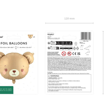 Feestbazaar Folieballon Beer Teddy 56x40cm