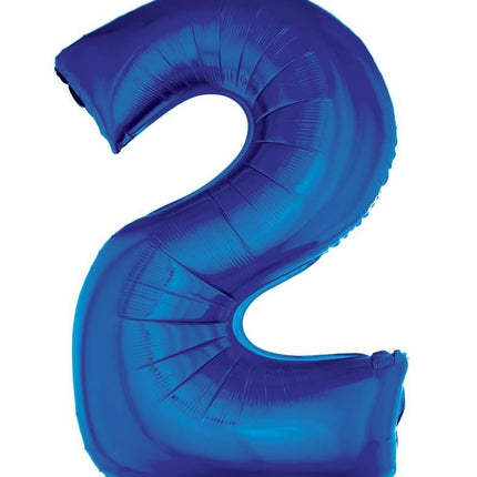 Feestbazaar Folieballon Blauw Cijfer '2' Groot