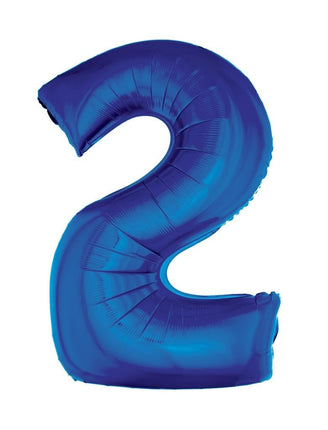 Feestbazaar Folieballon Blauw Cijfer '2' Groot