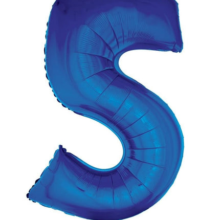 Feestbazaar Folieballon Blauw Cijfer '5' Groot