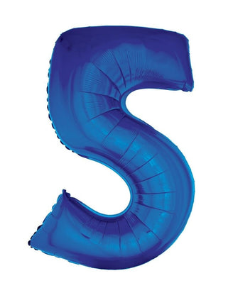 Feestbazaar Folieballon Blauw Cijfer '5' Groot