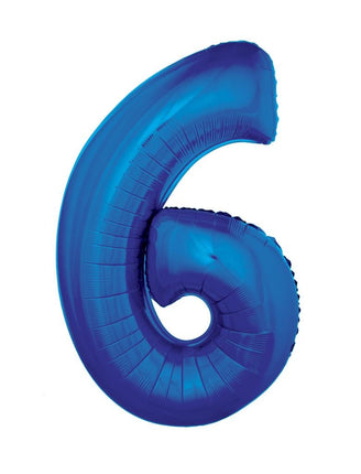 Feestbazaar Folieballon Blauw Cijfer '6' Groot