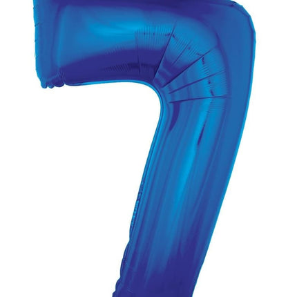 Feestbazaar Folieballon Blauw Cijfer '7' Groot