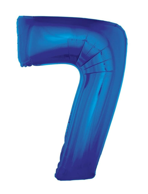 Feestbazaar Folieballon Blauw Cijfer '7' Groot