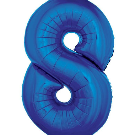 Feestbazaar Folieballon Blauw Cijfer '8' Groot