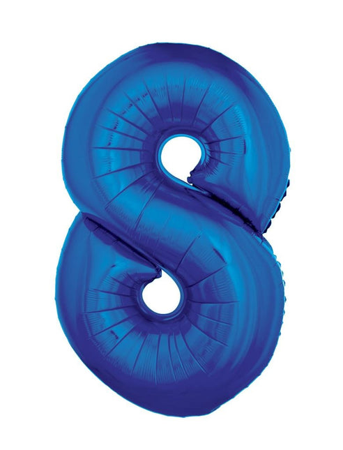 Feestbazaar Folieballon Blauw Cijfer '8' Groot