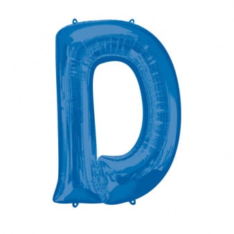 Feestbazaar Folieballon Blauwe Letter 'D' groot