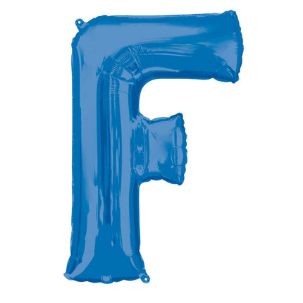 Feestbazaar Folieballon Blauwe Letter 'F' groot