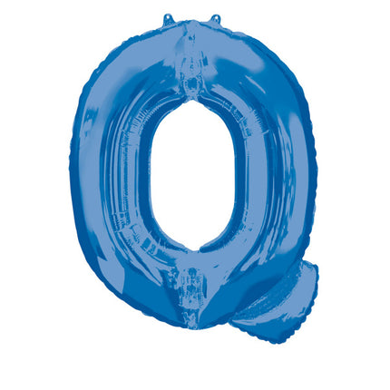 Feestbazaar Folieballon Blauwe Letter ´Q´ - Groot