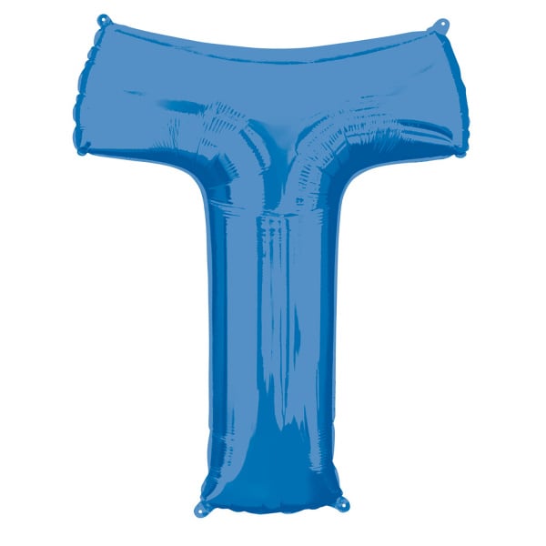 Feestbazaar Folieballon Blauwe Letter 'T' - Groot