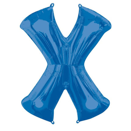 Feestbazaar Folieballon Blauwe Letter 'X' - Groot