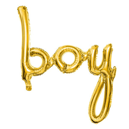 Feestbazaar Folieballon 'Boy' Goud - 63 x 74cm