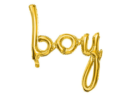 Feestbazaar Folieballon 'Boy' Goud - 63 x 74cm