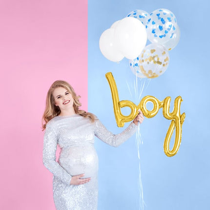 Feestbazaar Folieballon 'Boy' Goud - 63 x 74cm