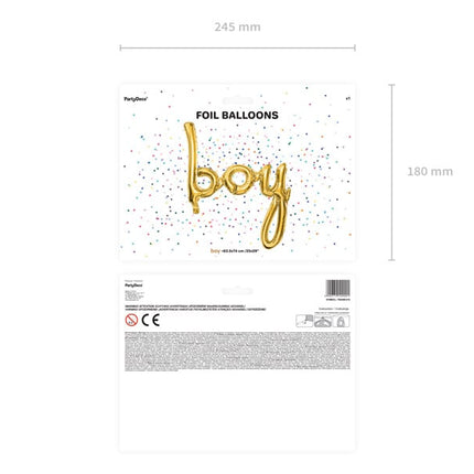 Feestbazaar Folieballon 'Boy' Goud - 63 x 74cm